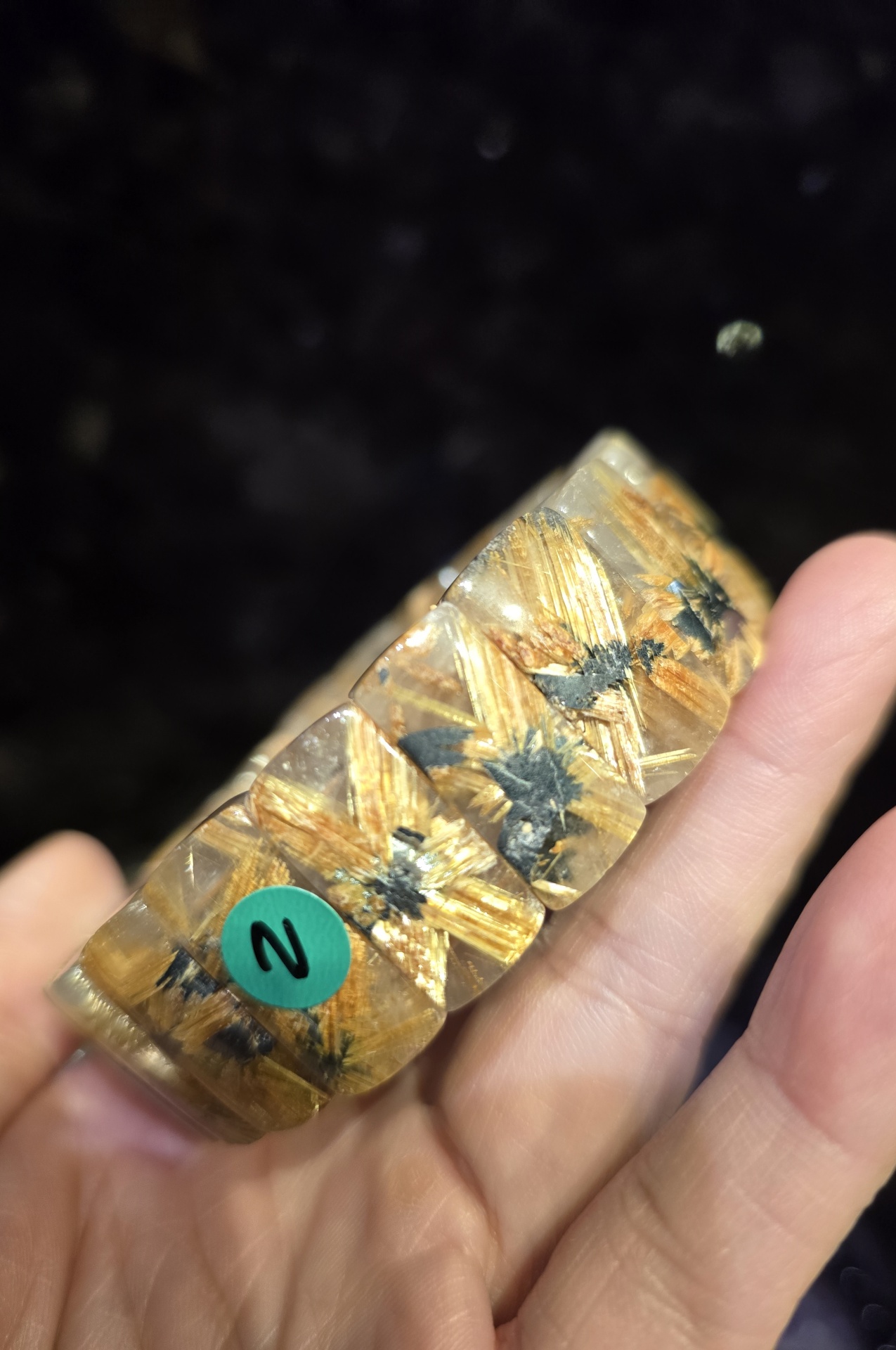巴西老礦天然鈦晶花手排NO2